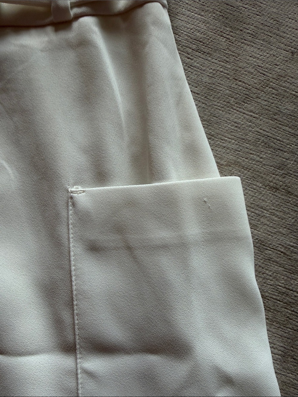 Zara Cream Belted Mini Dress Small - Picture 6 of 11